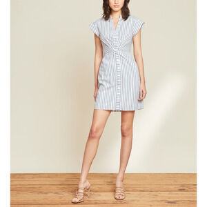 Veronica Beard 'Giuliana' White Cotton Seersucker Dress Size S